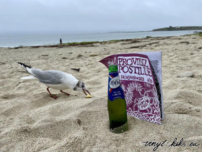 Provinzpostille #10 Frühjahr 2023Möwe stibitzt Chips am Strand