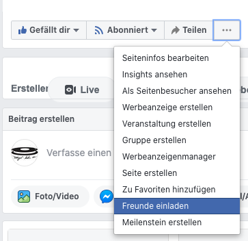 Freunde einladen bei Facebook